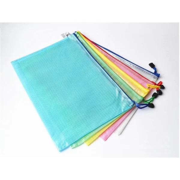 A3 A4 B4 B5 Bill Size Grid PVC Zipper Transparent Bag Document File