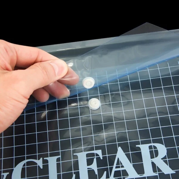 A4   B4 Transparent PVC File with button   Office File Bag   File Portfolio   A4   B4