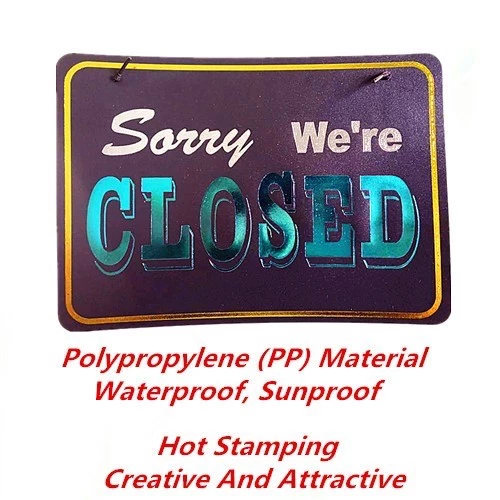 [2pcs] Open And Closed Creative PP Hanging Sign Board 30cm x 21cm