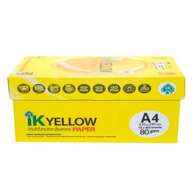 IK YELLOW A4 PAPER 80GSM 450 s  INDAH KIAT