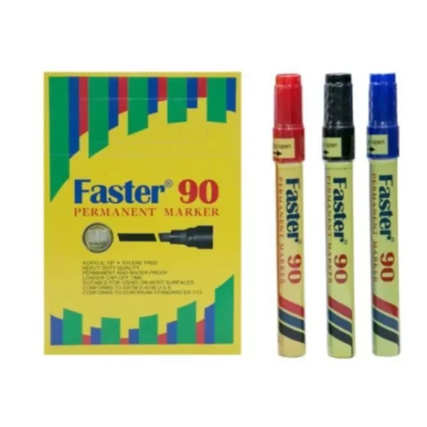 FASTER 90 PERMANENT MARKER PEN 1 BOX
